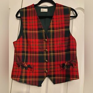 Vintage Bianca Women's Red Plaid Vest